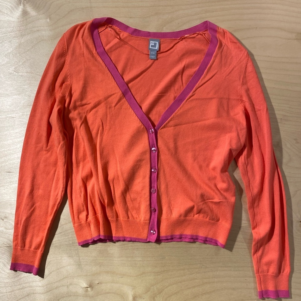 JCP Orange and Pink Women's Sweater PXL (QK)